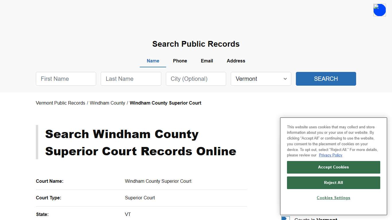 Windham County Superior Court - Windham - Vermont - TPI
